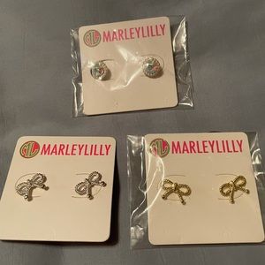 SOLD.  NWT. Marleylilly. 3 pairs of stud earrings.
